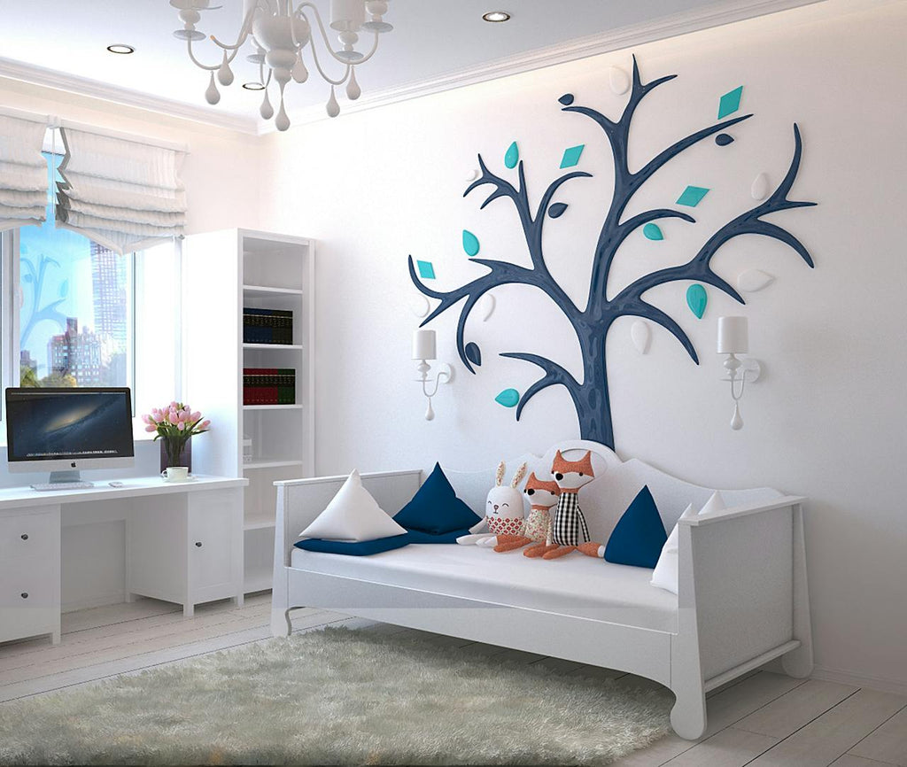 Modern Kids' Room Makeover with Simple Shapes Wall Decor Solutions