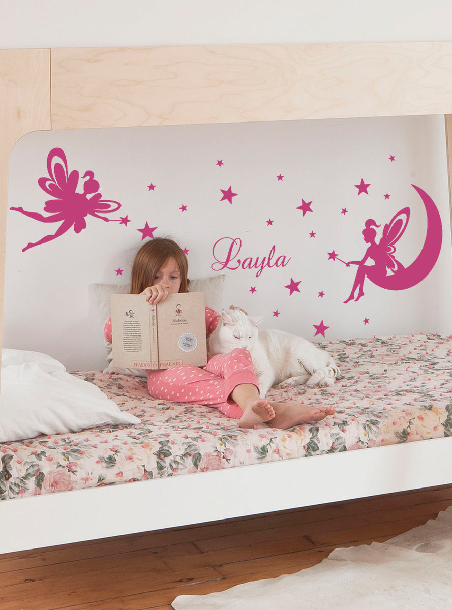 Fairy Wall Decal with Personalized Name – Simple Shapes