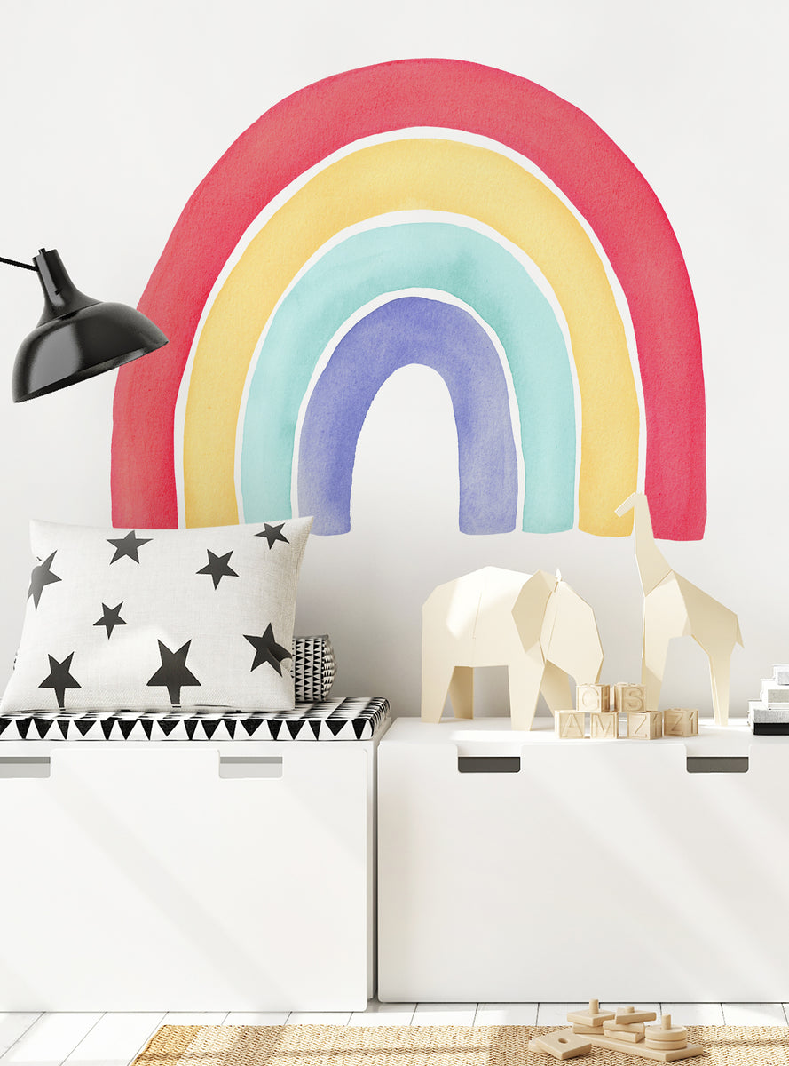 Watercolor Rainbow Wall Sticker - Peel and Stick – Simple Shapes