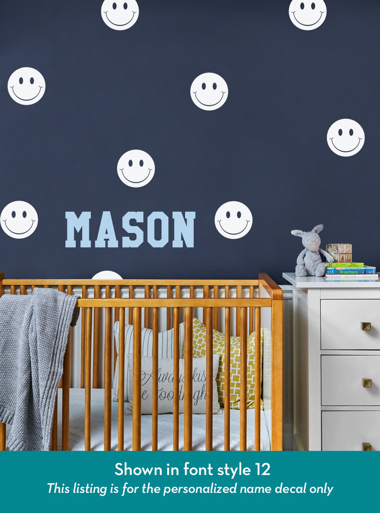 Customize Name Lettering Personalized Name Lettering Decal – Simple Shapes