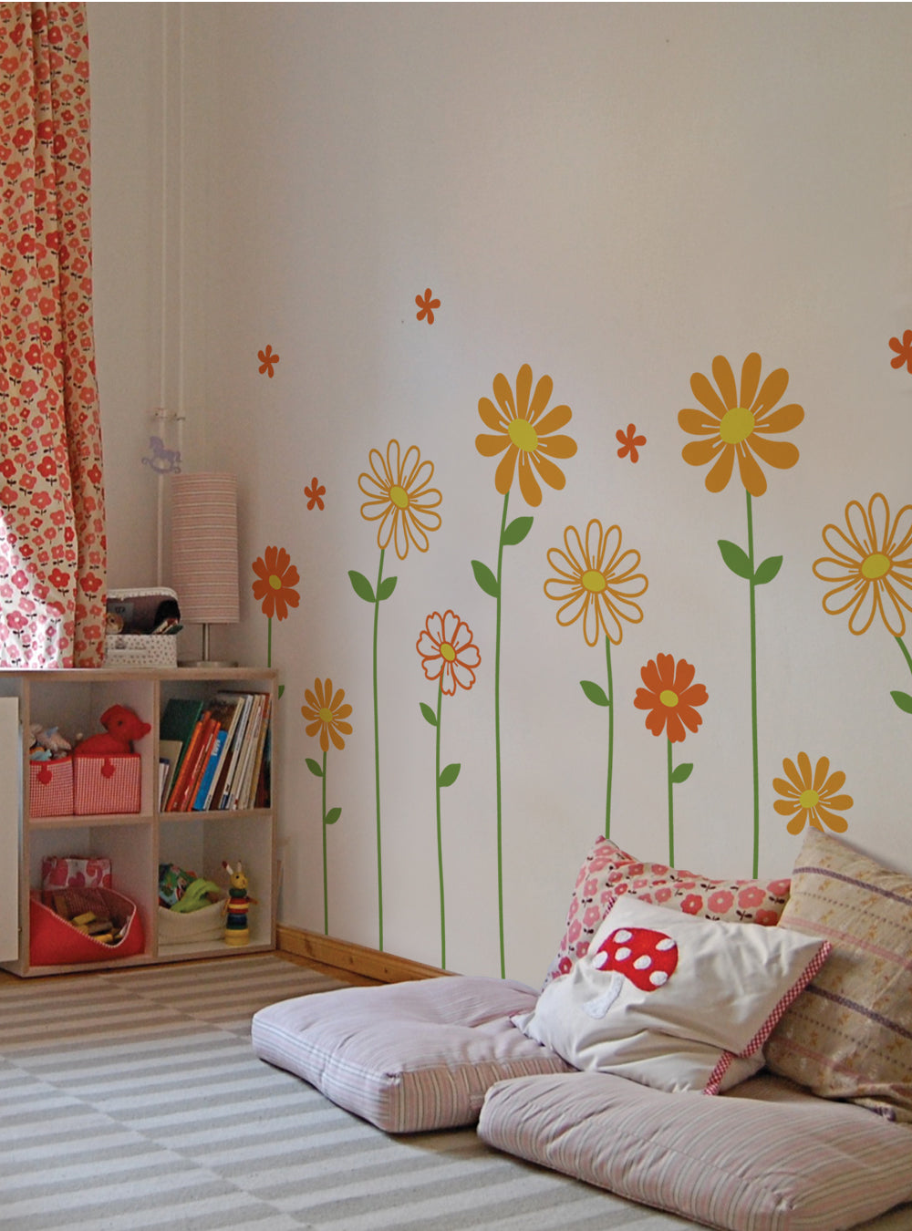 Daisy Floral Pattern Wallpaper - Wall Decals