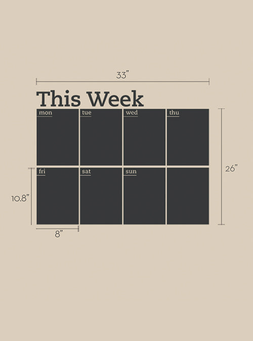 Simple Shapes Weekly Calendar Chalkboard Wall Decal