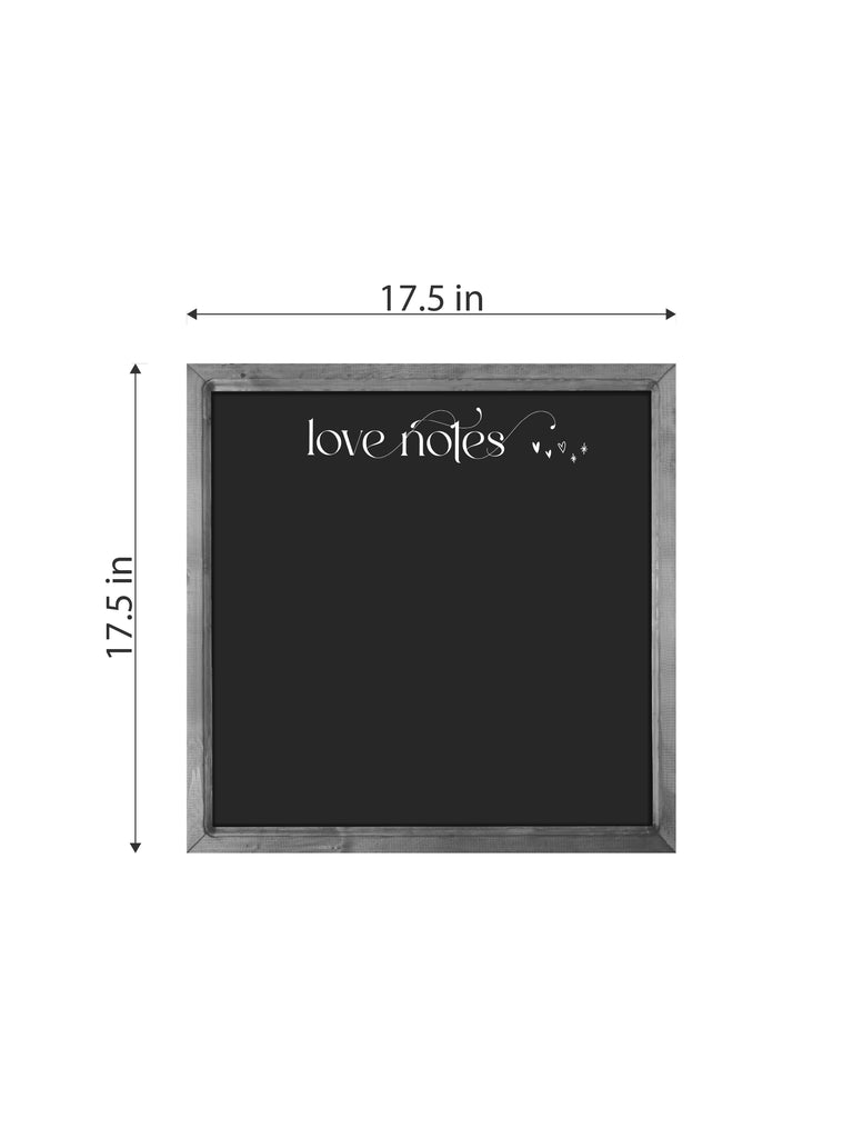 Square chalkboard wall sticker with wooden frame and love notes wording, perfect for creative messages in home or office spaces