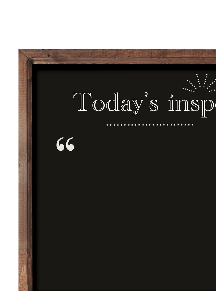 Rustic framed chalkboard wall sticker featuring an inspiring daily message space from the Top Sellers collection.