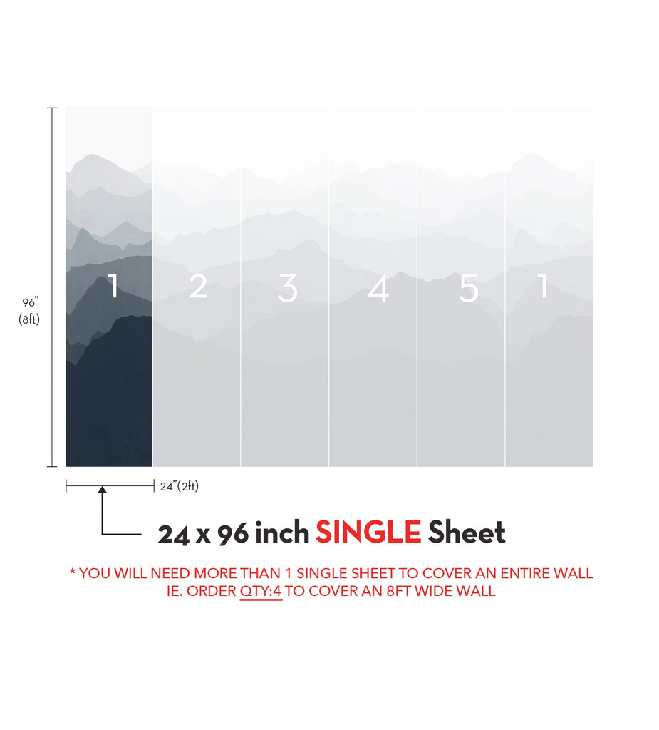 A breathtaking mountain landscape in shades of grey, creating the illusion of depth and grandeur, perfect for enhancing the ambiance of any cozy or modern nursery, bedroom, or living space. Featured Collection, Top Sellers, Wall Murals, Peel and Stick Wallpaper, Nature Wallpaper, Kids and Baby Nursery Wallpaper, Nature Murals, Scenery Murals, Kids Murals, All Products, Wallpaper and Murals