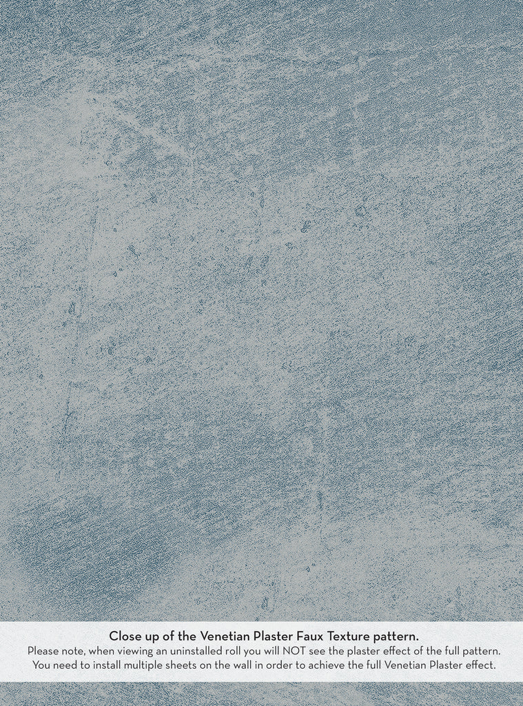 Close-up of Venetian Plaster Faux Texture Wall Mural in muted blue, part of Wall Murals and Wallpaper collections.