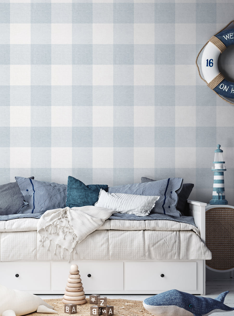 Checkered Fabric Look Medium Peel and Stick Wallpaper, Featured Collection, Top Sellers, Peel and Stick Wallpaper, Nature Wallpaper, Surface & Texture Wallpaper, Geometric & Pattern Wallpaper, Kids and Baby Nursery Wallpaper, All Products, Unpasted Wallpaper, Wallpaper and Murals, Dorm Room Ideas and Trends