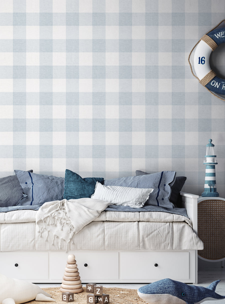 Soothing checkered wallpaper with a cozy fabric-like texture, perfect for adding a homey touch to any space, Featured Collection,Top Sellers,Peel and Stick Wallpaper,Nature Wallpaper,Surface & Texture Wallpaper,Geometric & Pattern Wallpaper,Kids and Baby Nursery Wallpaper,All Products,Unpasted Wallpaper,Wallpaper and Murals,Back to School Collection 2024