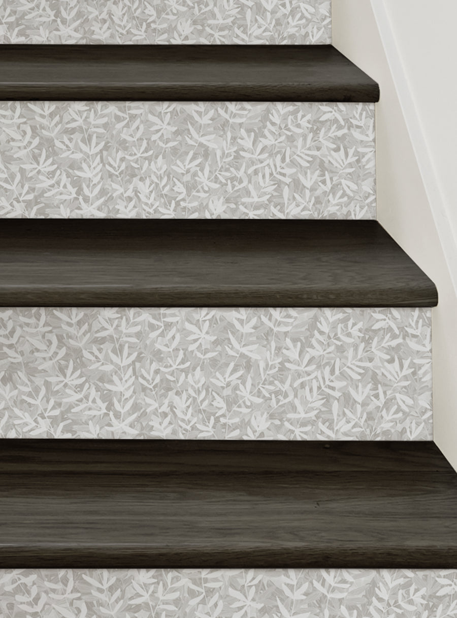 Dense floral design that evokes stepping into a forest, on each stair riser. Repositionable vinyl, easy DIY application and removal without mess., Top Sellers,Stair Riser Decals,All Products