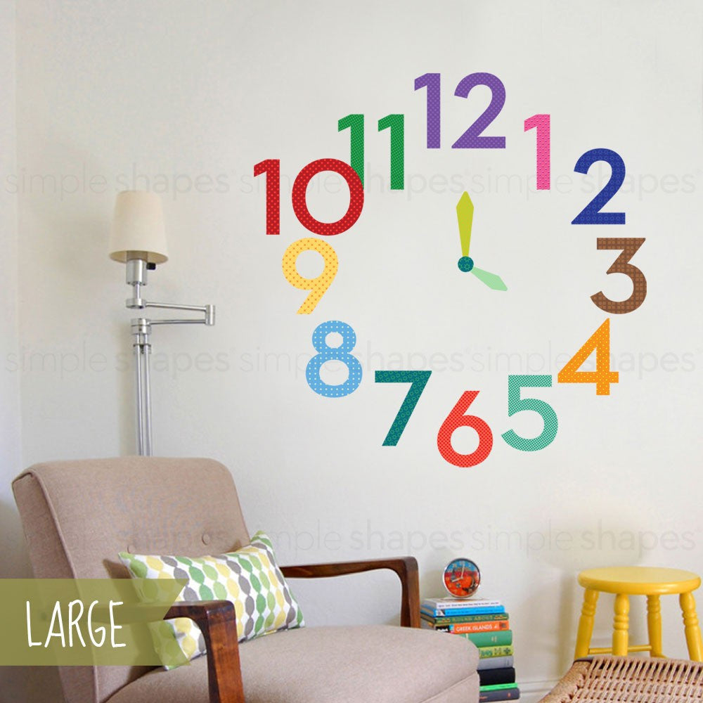 Wall With Numbers Numbers Wall Sticker – Simple Shapes
