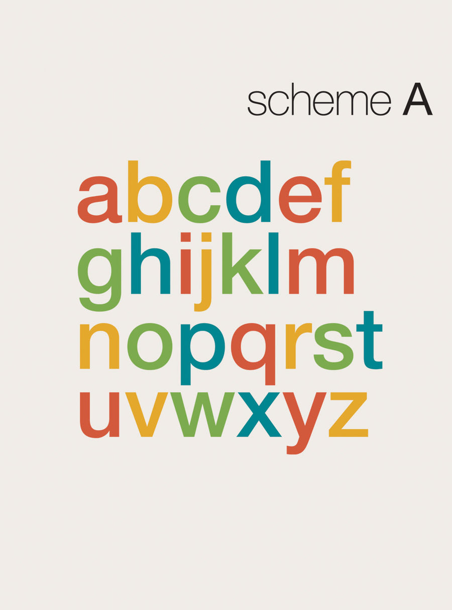 Colorful alphabet wall decal set with uppercase and lowercase letters in a modern, minimalist design. Perfect for decorating kids' rooms, nurseries, and playrooms to help them learn their ABCs. Featured Collection, Top Sellers, Wall Decals, Baby Nursery and Kids Wall Decals, All Products