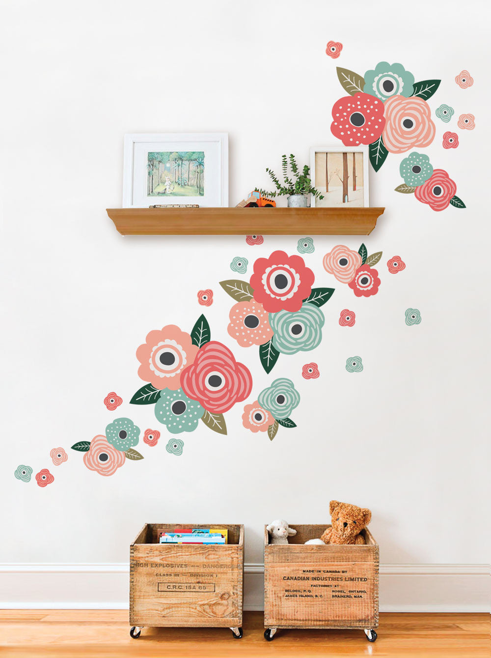 Stickers muraux fleurs pour enfants – Simple Shapes