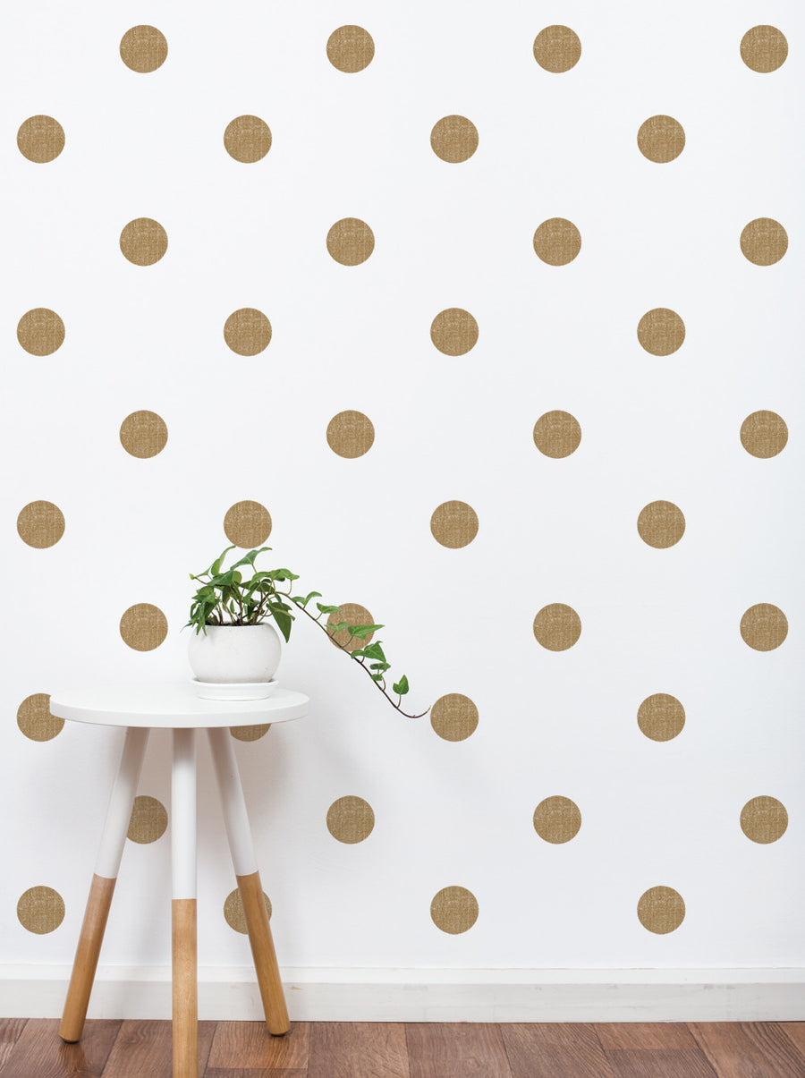 The textured dots wall stickers create a stylish and playful accent in any room, with each 3-inch polka dot having a unique canvas or denim-inspired texture. This versatile decor adds a touch of vintage charm to modern spaces and fun to kids' bedrooms. , Top Sellers,Wall Stickers,Pattern Wall Stickers,All Products
