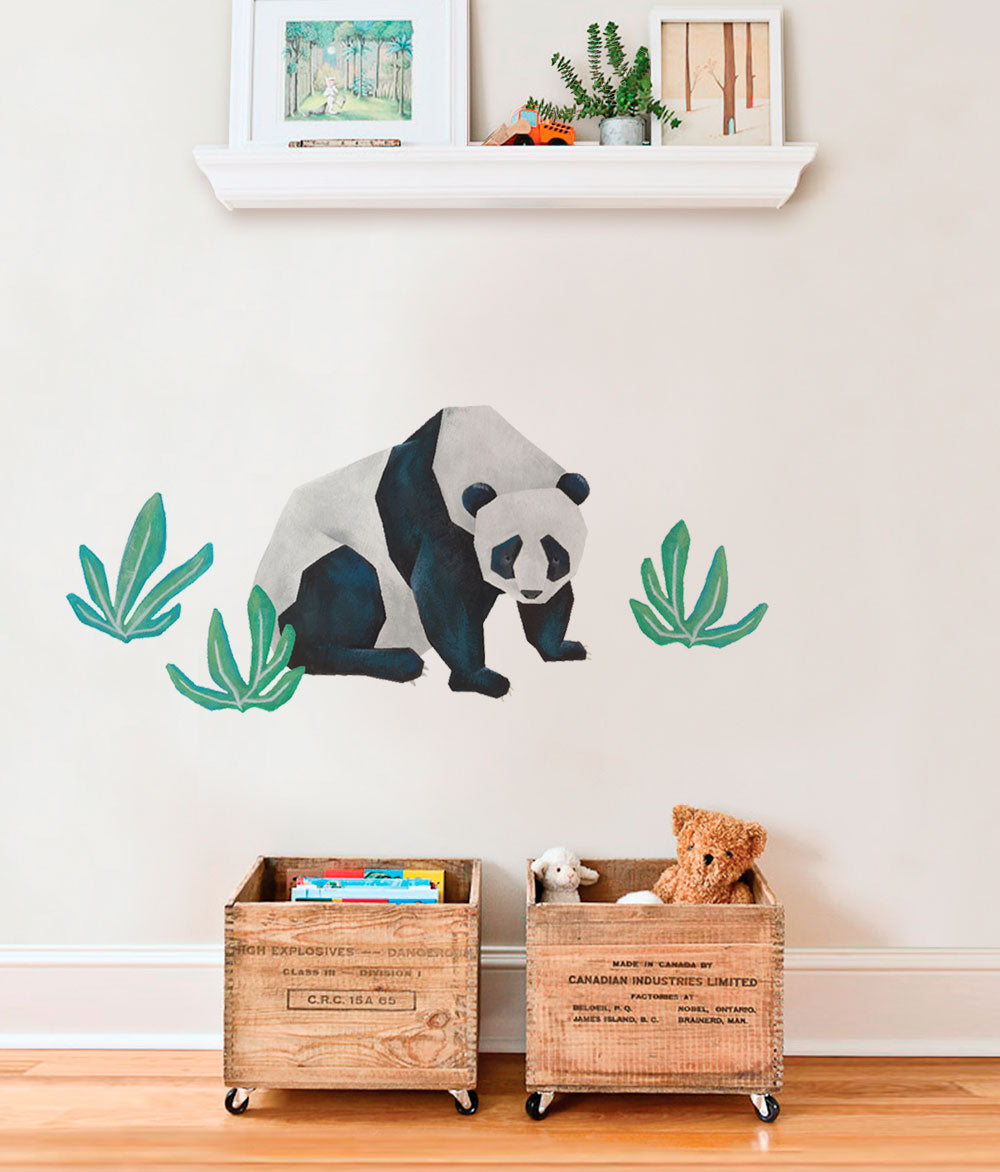 Autocollant mural animaux sauvages, feuilles tropicales – Simple Shapes