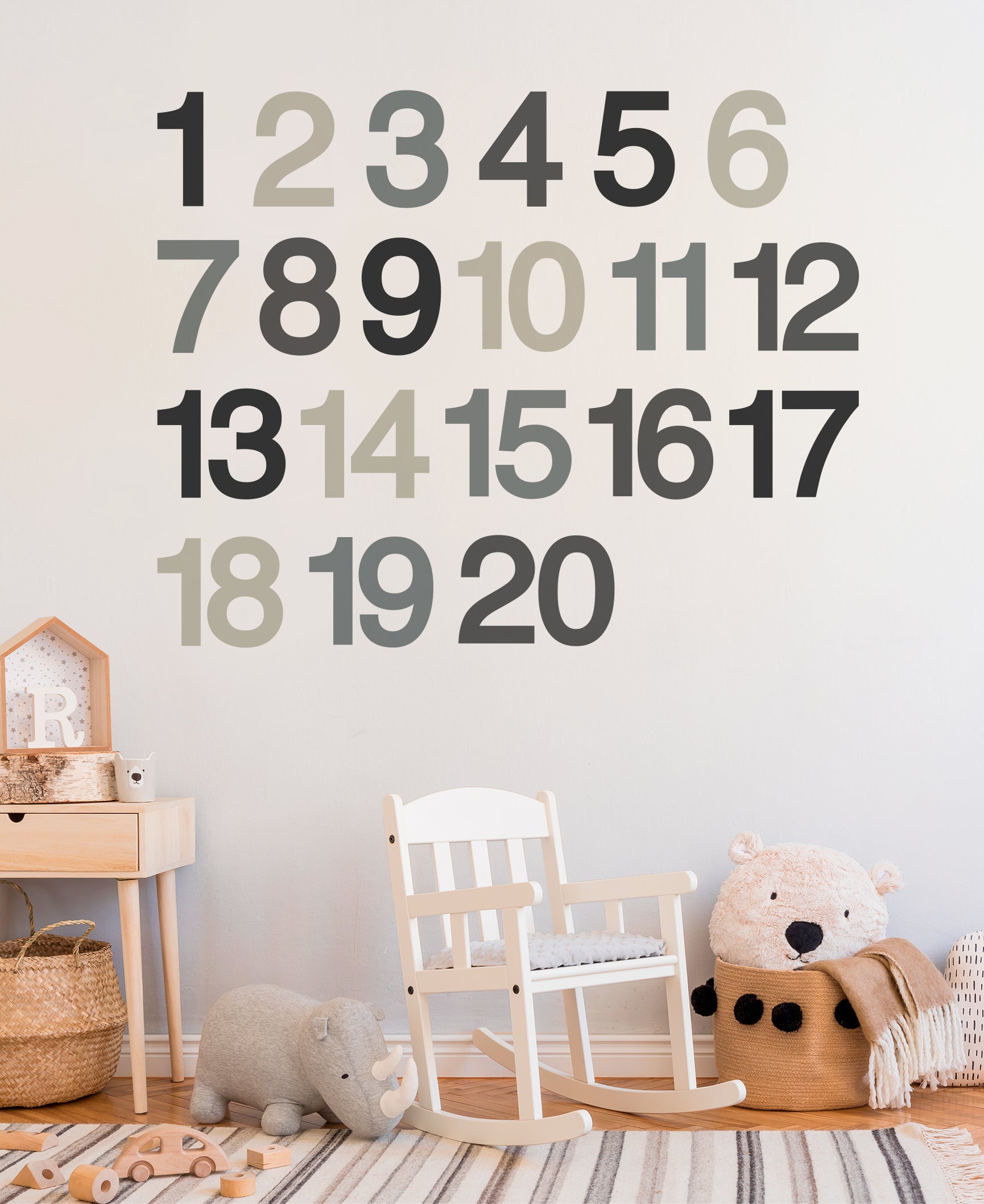 Wall With Numbers Number Wall Decals – Simple Shapes