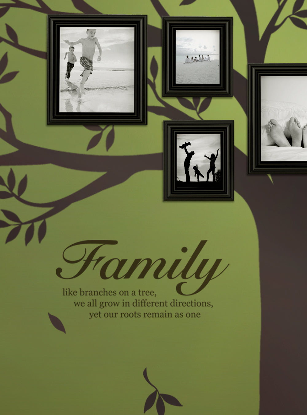 Family Tree Colorful Lettering Family Like Branches on a Tree - Quote Lettering Wall Decal – Simple Shapes