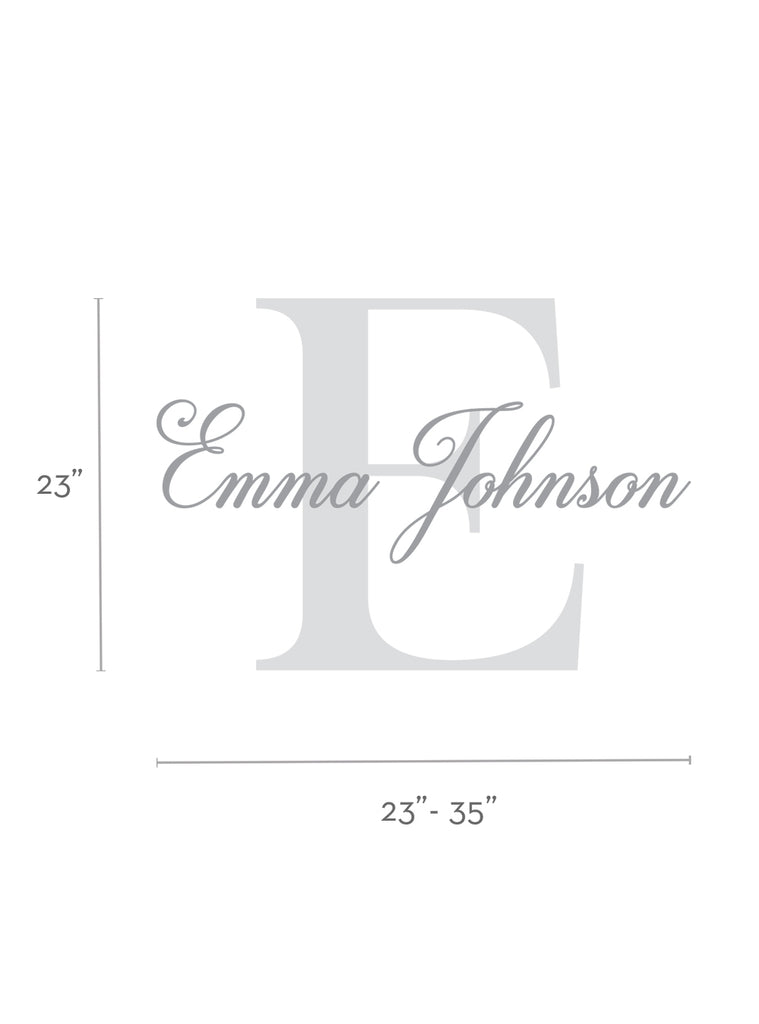 Direct Monogram Personalized Monogram Name Wall Decal - Style C – Simple Shapes
