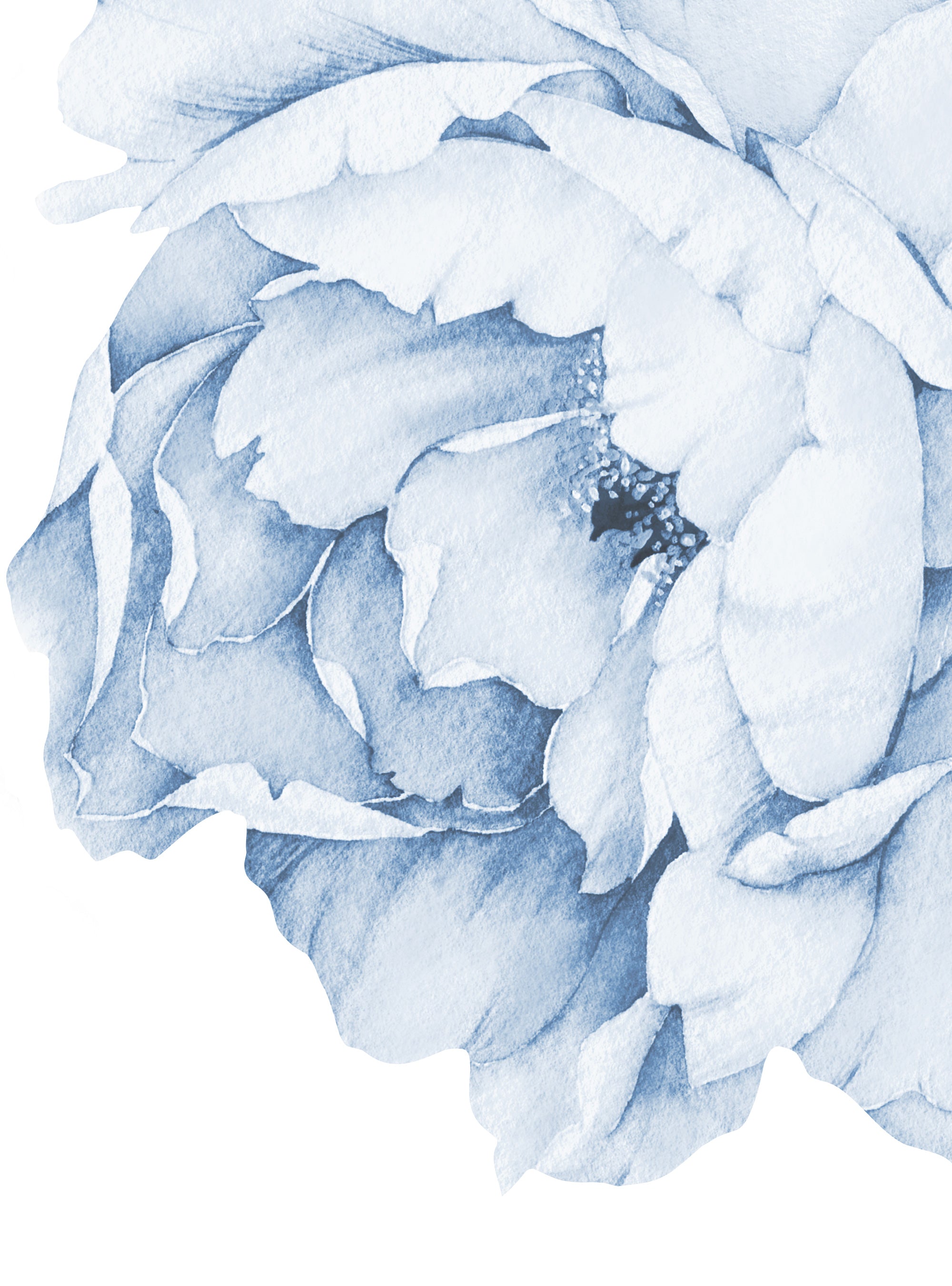 Trendy Car Stickers with Blue and White Porcelain Peony Design