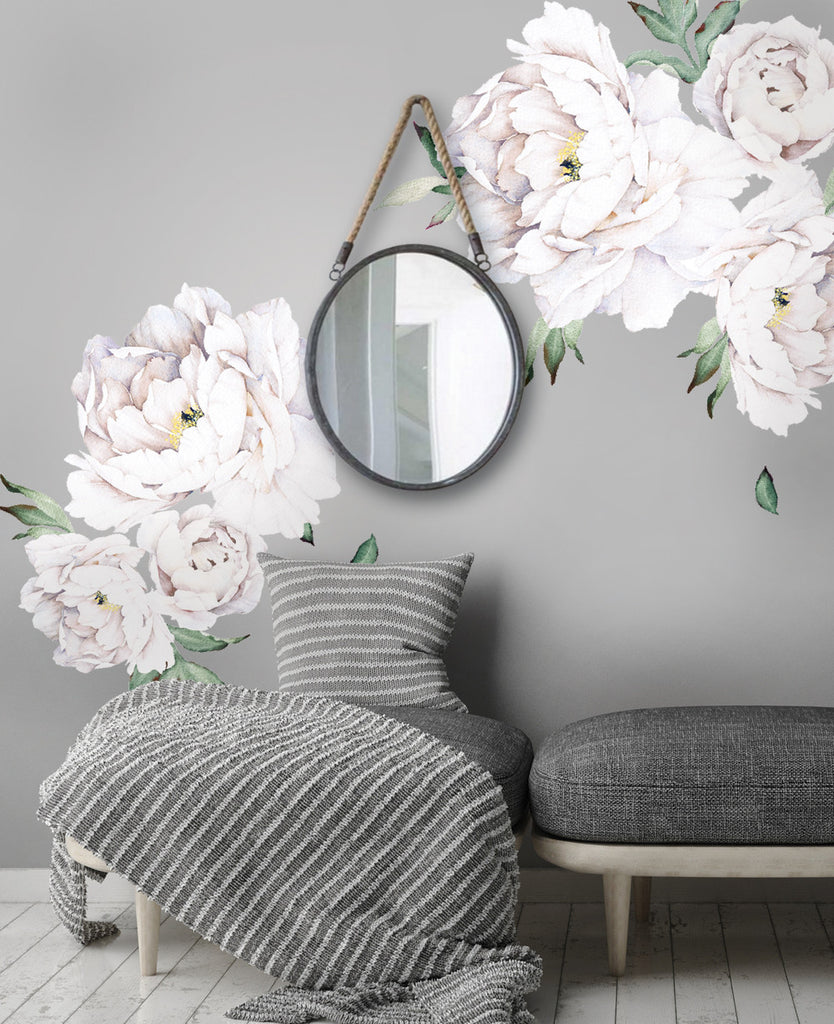 Peony Flower Wall Stickers – Simple Shapes