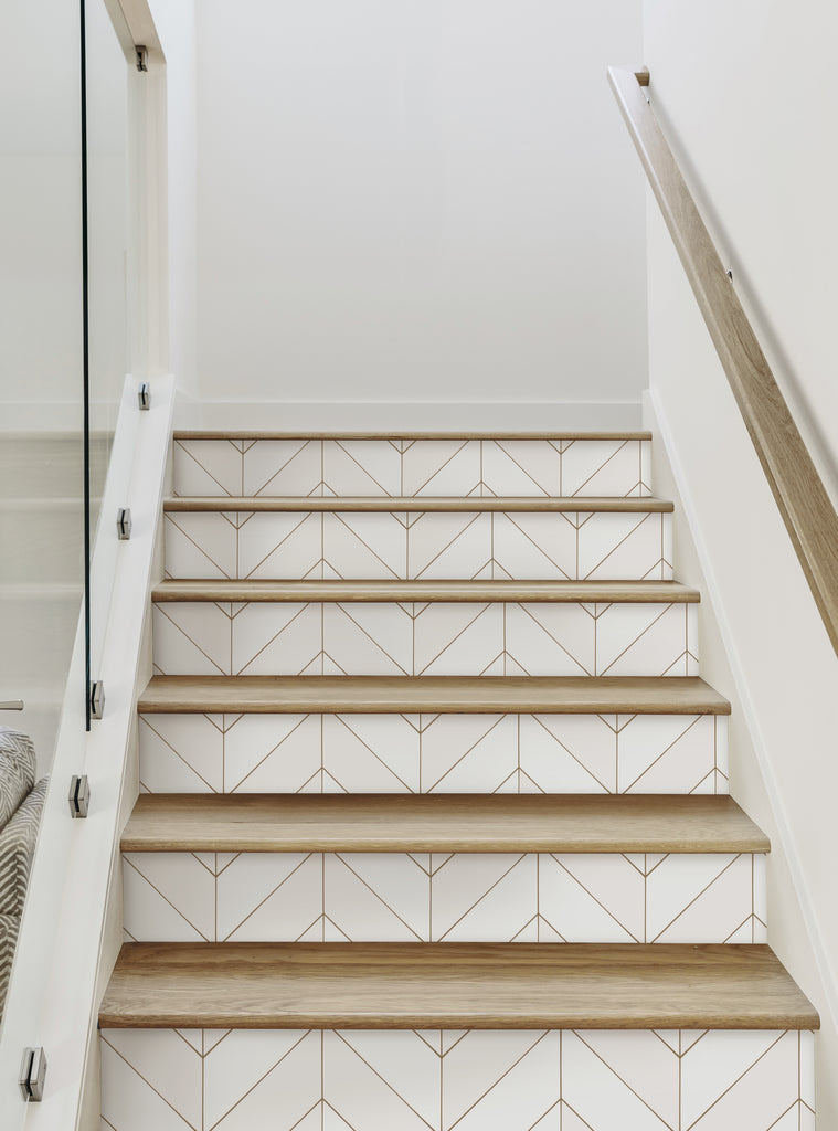 White Stair Risers – Simple Shapes