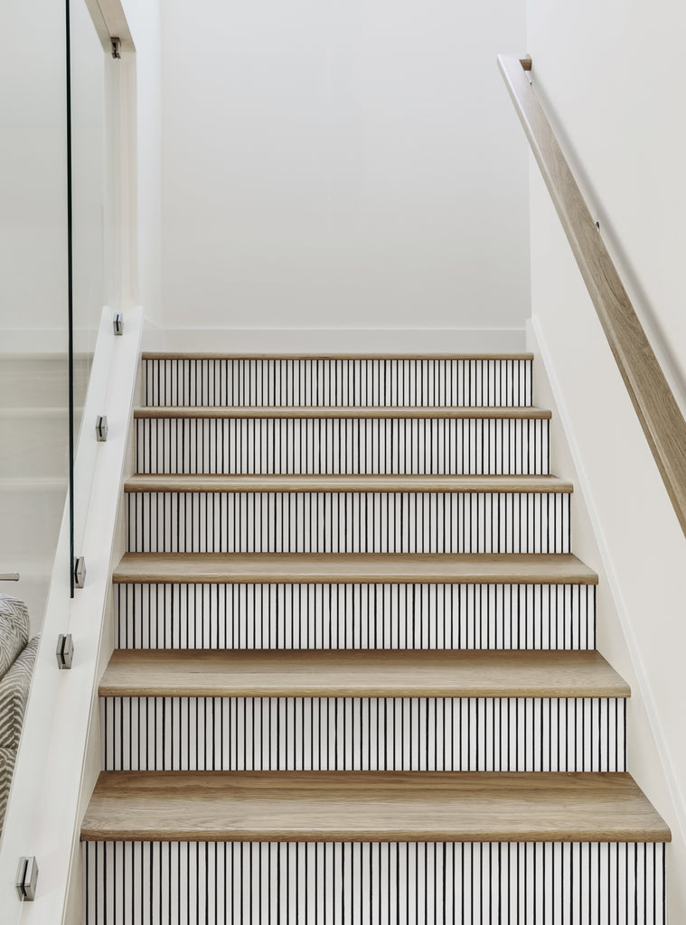 Stair Riser Line Painted Vertical Lines Peel and Stick Stair Riser Strips – Simple Shapes