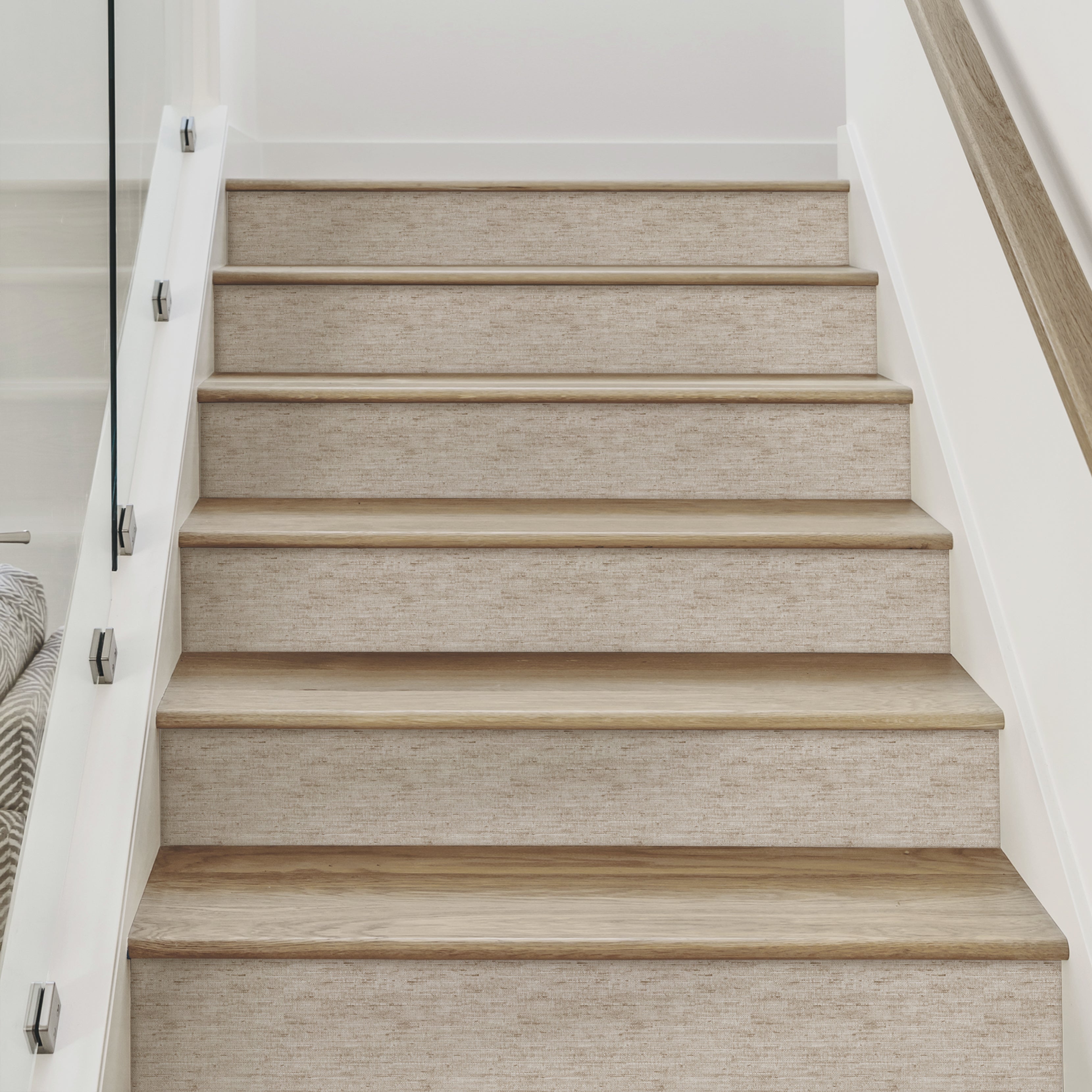 Adjustable Riser Strips Canvas Look Peel and Stick Stair Riser Strips – Simple Shapes
