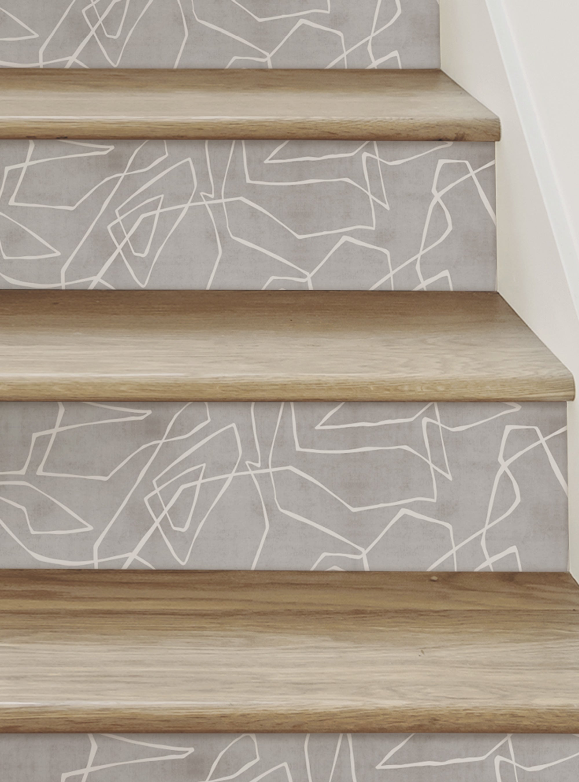 Stair Riser Line Entangled Lines Textured Look Peel and Stick Stair Riser Strips ...