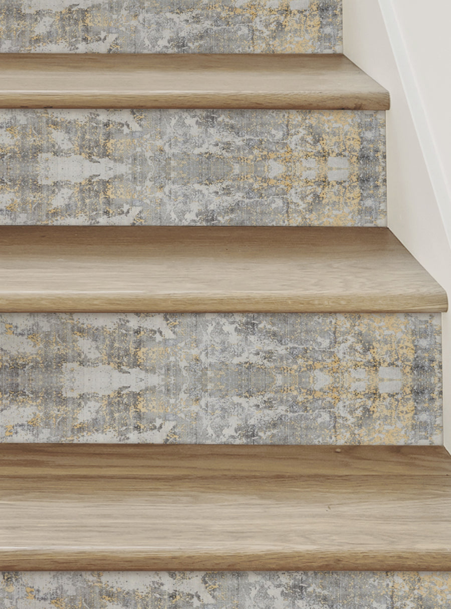 Classic weathered vinyl stair riser strips with a textured, distressed surface, part of a Featured Collection, Top Sellers, Stair Riser Decals, All Products, Surface and Texture Look Stair Riser Stickers.