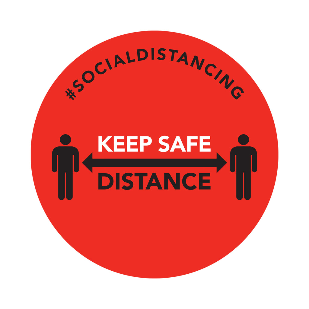 Safe Distance Sticker Keep Safe Distance - Floor Sticker - Retail Style - 5pk – Simple Shapes