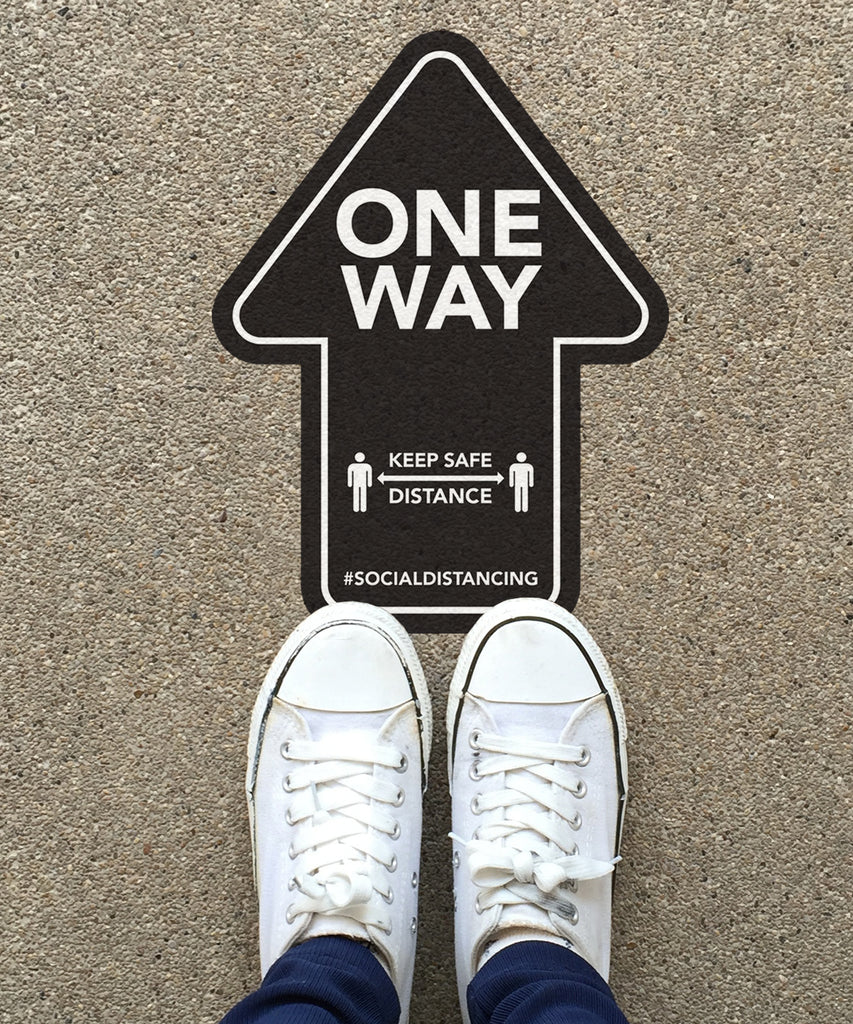 One Way System Floos Sticker One Way - Floor Sticker - Retail Style - 4Pk – Simple Shapes
