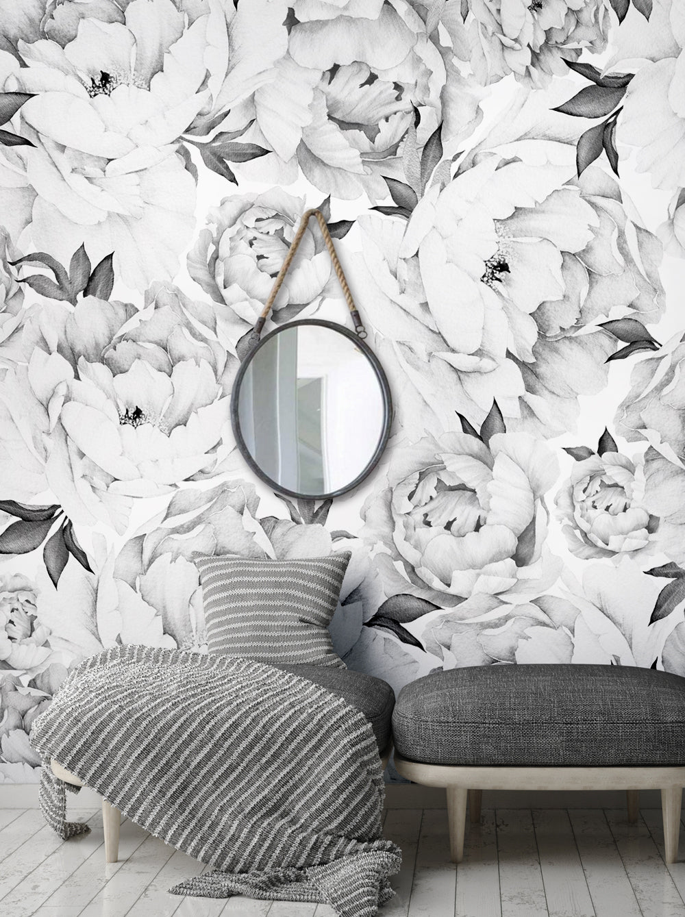 Peonies Floral Peel And Stick Wallpaper  Tempaper  Co