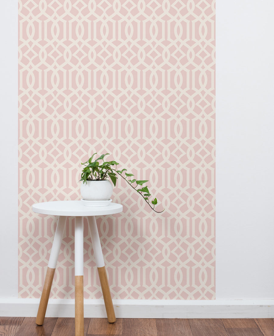 This modern trellis pastel wallpaper features a delicate and intricate geometric pattern in soothing tones, creating a chic and contemporary look for any space. The adhesive-backed material is easy to apply and can be repositioned or reused, making it an ideal choice for DIY home makeovers without the mess of traditional wallpaper. Top Sellers,Peel and Stick Wallpaper,Geometric & Pattern Wallpaper,Kids and Baby Nursery Wallpaper,All Products,Unpa