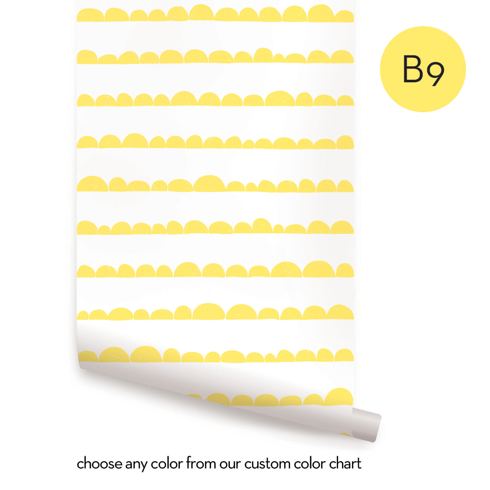 Yellow Ribbons Pattern Wallpaper Semicircle Ribbons Pattern Wallpaper – Simple Shapes