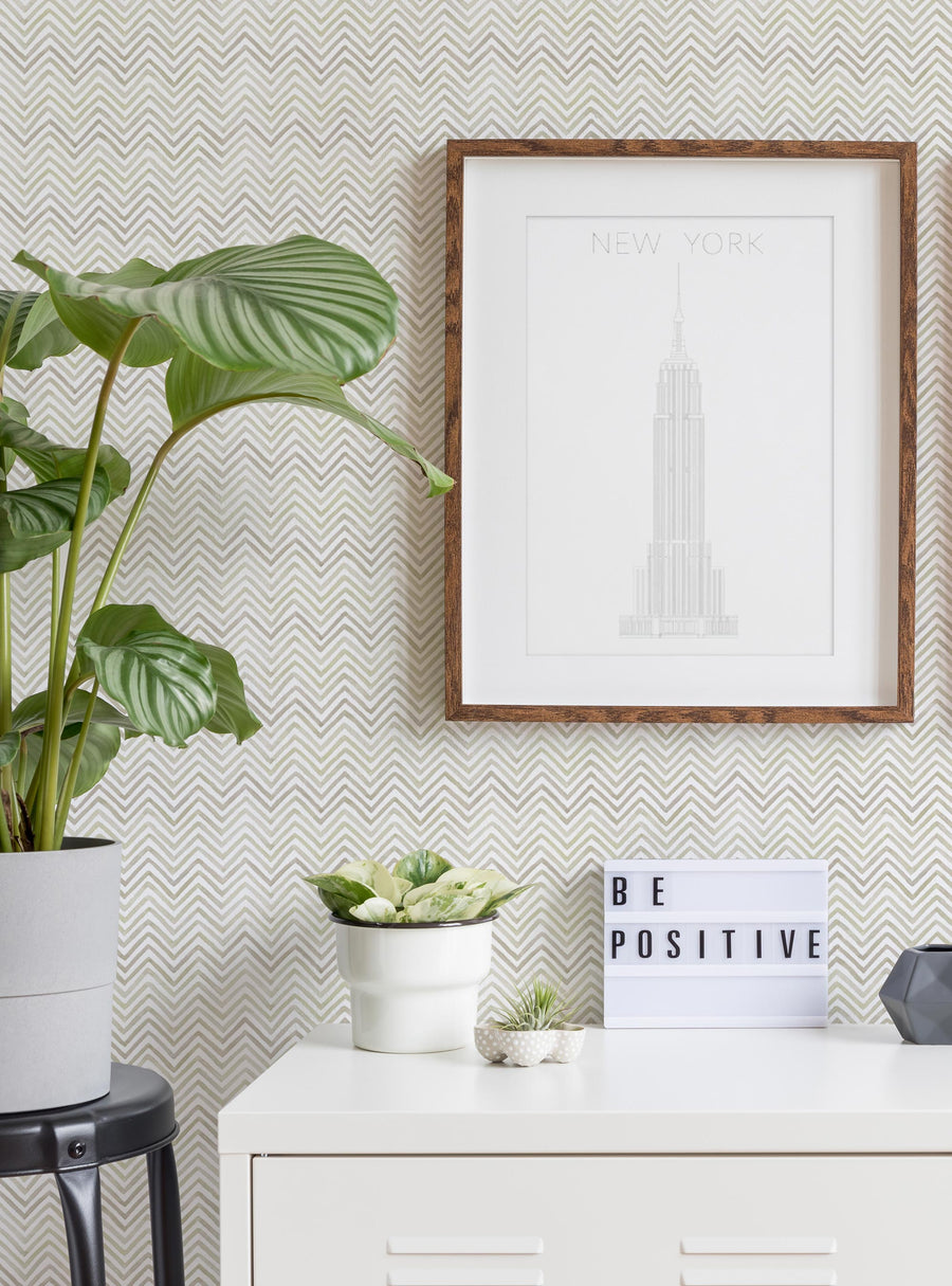 Captivating watercolor chevron wallpaper with a modern, artistic touch - the perfect accent for a contemporary feature wall. , Top Sellers,Peel and Stick Wallpaper,Geometric & Pattern Wallpaper,All Products,Unpasted Wallpaper,Wallpaper and Murals