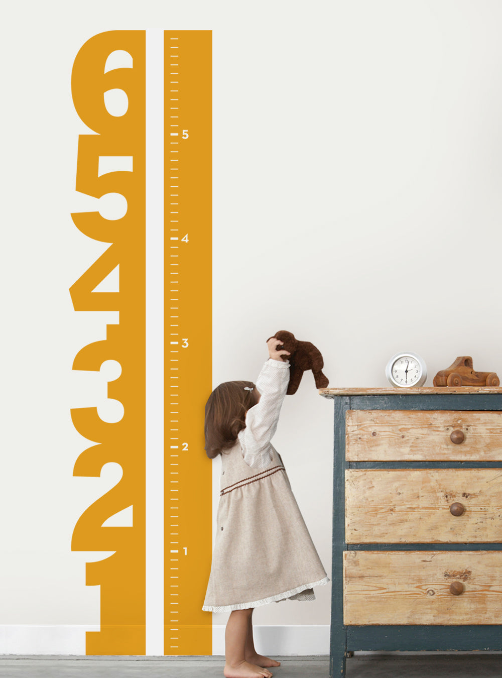 Numbers Growth Chart Wall Decal Simple Shapes